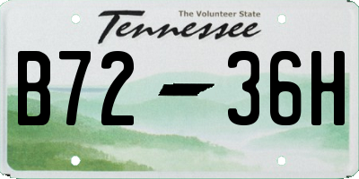 TN license plate B7236H