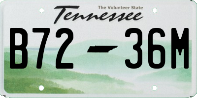 TN license plate B7236M