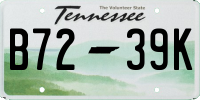 TN license plate B7239K