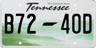 TN license plate B7240D