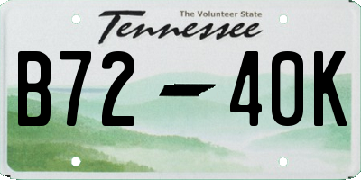 TN license plate B7240K