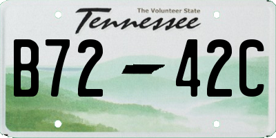 TN license plate B7242C