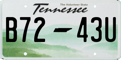 TN license plate B7243U