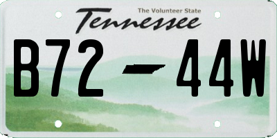 TN license plate B7244W