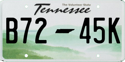 TN license plate B7245K