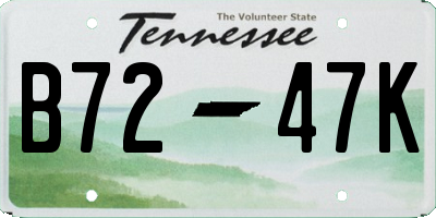 TN license plate B7247K