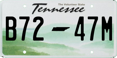 TN license plate B7247M