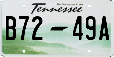 TN license plate B7249A