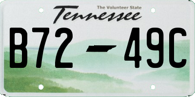 TN license plate B7249C
