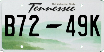 TN license plate B7249K
