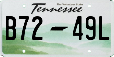 TN license plate B7249L