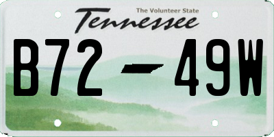 TN license plate B7249W