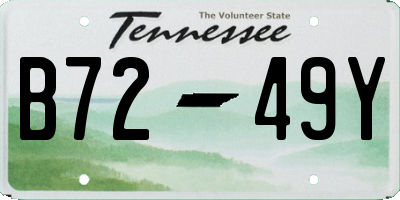 TN license plate B7249Y