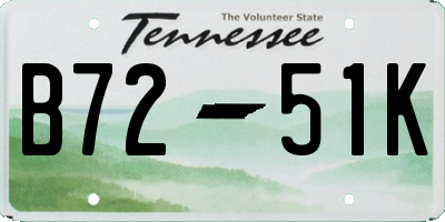 TN license plate B7251K