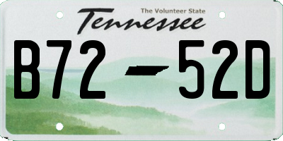 TN license plate B7252D