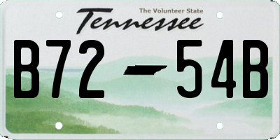 TN license plate B7254B