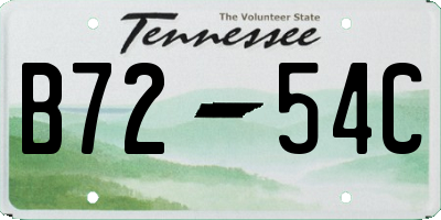 TN license plate B7254C