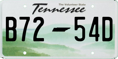 TN license plate B7254D