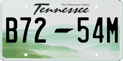 TN license plate B7254M