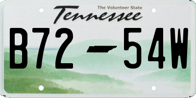 TN license plate B7254W