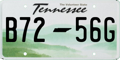 TN license plate B7256G