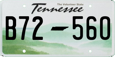 TN license plate B7256O