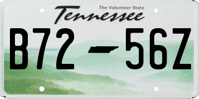 TN license plate B7256Z