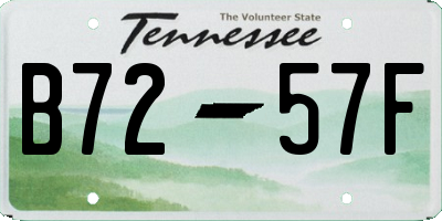 TN license plate B7257F