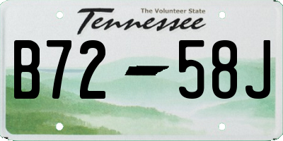 TN license plate B7258J