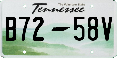 TN license plate B7258V