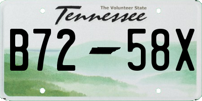 TN license plate B7258X