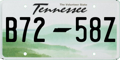 TN license plate B7258Z
