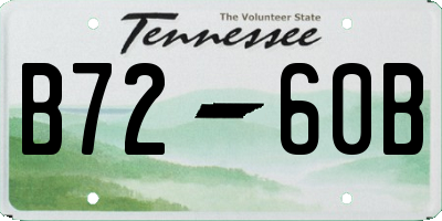 TN license plate B7260B