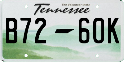 TN license plate B7260K