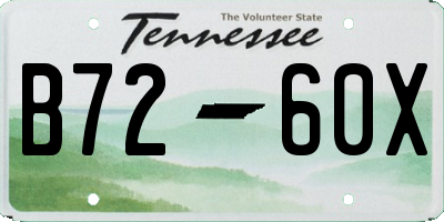 TN license plate B7260X