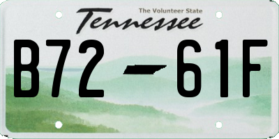 TN license plate B7261F