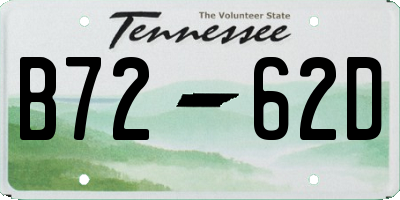 TN license plate B7262D