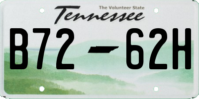 TN license plate B7262H