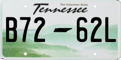 TN license plate B7262L