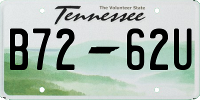 TN license plate B7262U