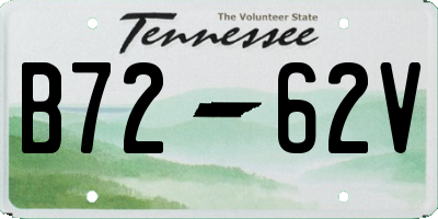 TN license plate B7262V