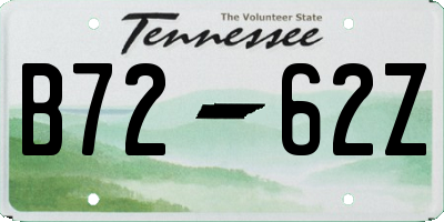 TN license plate B7262Z