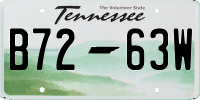 TN license plate B7263W