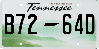 TN license plate B7264D