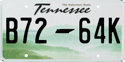 TN license plate B7264K