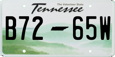 TN license plate B7265W