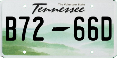 TN license plate B7266D