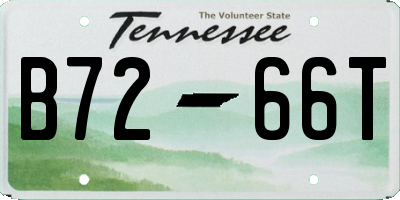 TN license plate B7266T