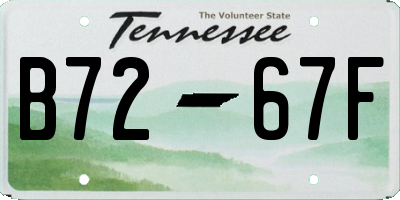 TN license plate B7267F
