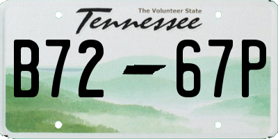 TN license plate B7267P